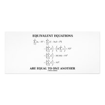 Equivalent Equations Are Equal To One Another Custom Rack Card