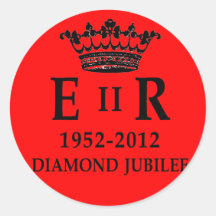 ER II Diamond Jubilee Round Stickers