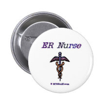 ER Nurse Caduceus Pinback Buttons
