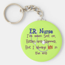 ER Nurse "SPIT ON BITTEN  and SLAPPED" Keychain