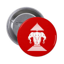 Erawan Three Headed Elephant Lao / Laos Flag Pinback Buttons
