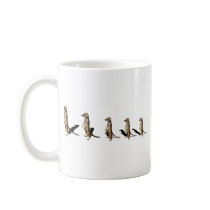 Erdmännchen in Reihe Kaffeehaferl