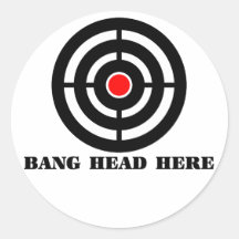 Ergonomic Stress Relief: Bang Head Here Sticker