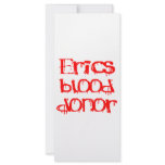 Erics Blood Donor Customized Rack Card