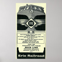 Erie Railroad Suburban Time Tables Cover 1958 Print