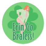 Erin Go Braless - Redhead Round Stickers