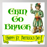 Erin Go Braugh Happy St. Patrick's Day Saying posters