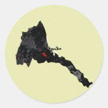 Eritrea Trendy Peace Sign with Eritrean map Stickers