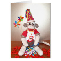Ernie the Sock Monkey Birthday Card