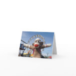 Ernie the Sock Monkey Ferris Wheel Note Card