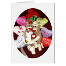Ernie the Sock Monkey Love Valentine's Day Card