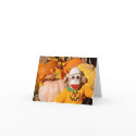 Ernie the Sock Monkey Pumpkin Note Card