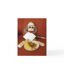 Ernie the Sock Monkey Snack Note Card