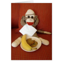 Ernie the Sock Monkey Snack Note Card