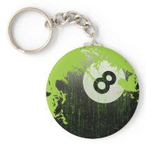 ERODED AND AGED 8 BALL KEYCHAIN