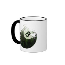 ERODED AND AGED 8 BALL MUG