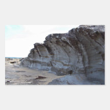 Erosion in beach rectangle sticker