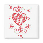 Erzulie Red Heart Veve Voodoo Hoodoo Love Sigil magnets