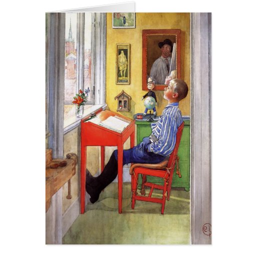 Esbjorn Doing His Homework by Carl Larsson Cards
