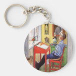 Esbjorn Doing His Homework by Carl Larsson Key Chains