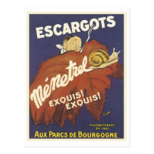 Escargot Mementrel Vintage Ad Post Cards