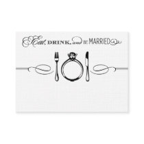 Escort Place Card | Eat, Drink & Be Married Business Card Template