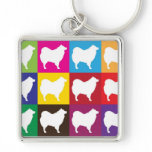 Eskie Chequerboard Keychain