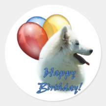 Eskie Happy Birthday Balloon Sticker