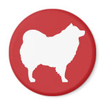Eskie on Dark Red Magnet