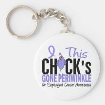 ESOPHAGEAL CANCER Chick Gone Periwinkle Key Chains