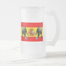 España La Furia Roja futbol Toro Flag of Spain Coffee Mugs