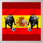 España La Furia Roja futbol Toro Flag of Spain posters