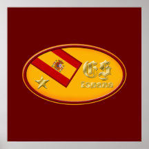 España logo 2010 One star Spain flag  oval emblem Posters
