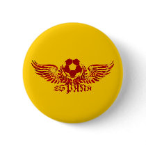 Espana winged soccer ball logo emblem gifts pinback button