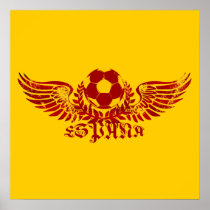 Espana winged soccer ball logo emblem gifts print