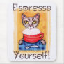 Espresso & Abyssinian Cat Funny  Art Mousepad