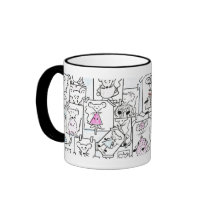 Esquisses de souris pastel tasse à café