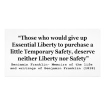 Essential Liberty and Temporary Safety Franklin Picture Card