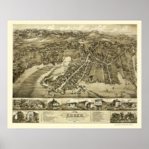 Essex, CT Panoramic Map - 1881 Poster