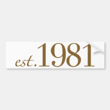 Est 1981 (Birth Year) Bumper Stickers