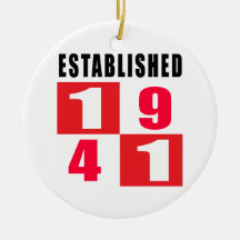 Established 1941 Birthday Designs Ornaments