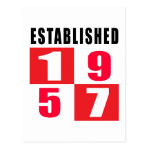 Established 1957 Birthday Designs Postcard