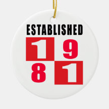 Established 1981 Birthday Designs Ornament