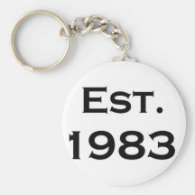 established 1983 keychain