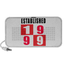 Established 1999 Birthday Designs Portable Speaker