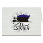 Estonia Flag Map 2.0 Greeting Card