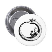 ETERNITY SERPENT VINTAGE PRINT PINBACK BUTTON