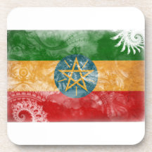 Ethiopia Flag Beverage Coaster
