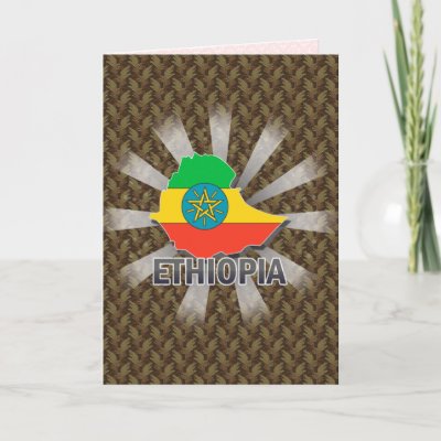 Ethiopia Flag Map 2.0 Greeting