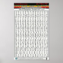 Ethiopian World Federation Amharic Alphabet Chart Poster